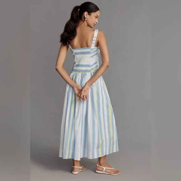 NWT! By Anthropologie Square-Neck Drop-Waist Maxi Dress 💜🦊🗝️🍊 - Picture 3 of 6